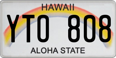 HI license plate YTO808
