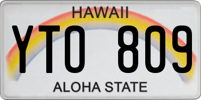 HI license plate YTO809