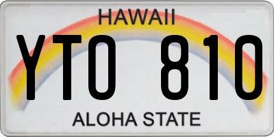 HI license plate YTO810