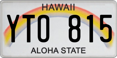 HI license plate YTO815