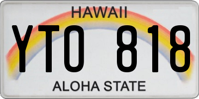 HI license plate YTO818