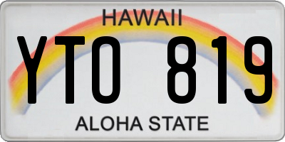 HI license plate YTO819