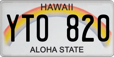 HI license plate YTO820