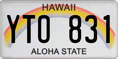 HI license plate YTO831