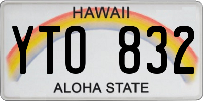 HI license plate YTO832