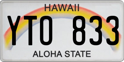 HI license plate YTO833