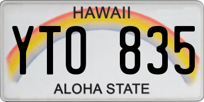 HI license plate YTO835
