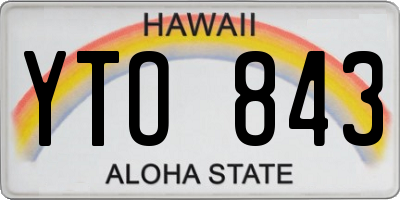 HI license plate YTO843