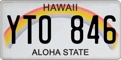 HI license plate YTO846