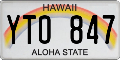 HI license plate YTO847