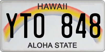 HI license plate YTO848