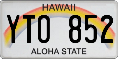 HI license plate YTO852