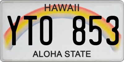 HI license plate YTO853