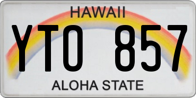 HI license plate YTO857
