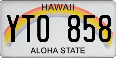 HI license plate YTO858