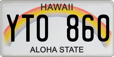 HI license plate YTO860