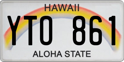 HI license plate YTO861