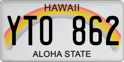 HI license plate YTO862