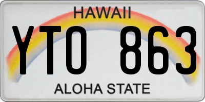 HI license plate YTO863