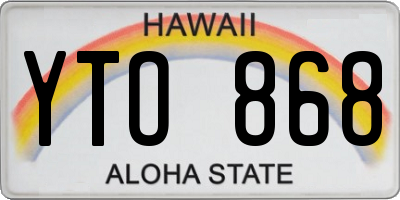 HI license plate YTO868