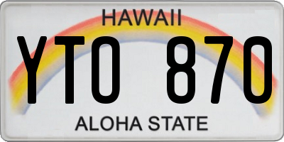 HI license plate YTO870