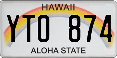 HI license plate YTO874