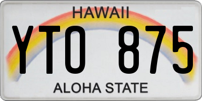 HI license plate YTO875