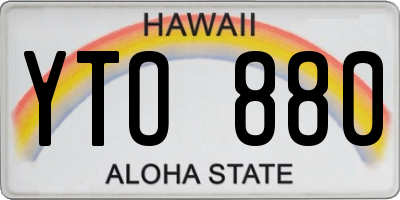 HI license plate YTO880
