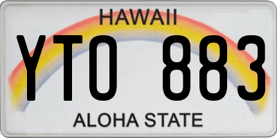 HI license plate YTO883