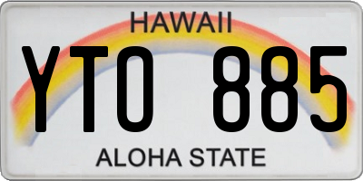 HI license plate YTO885