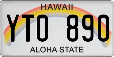 HI license plate YTO890