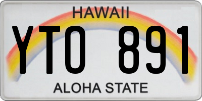 HI license plate YTO891