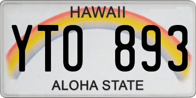 HI license plate YTO893