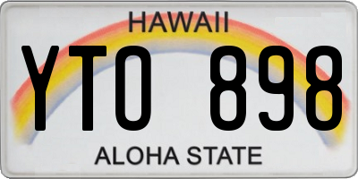 HI license plate YTO898