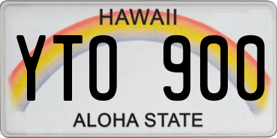 HI license plate YTO900