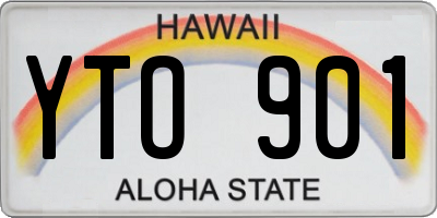 HI license plate YTO901