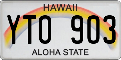 HI license plate YTO903