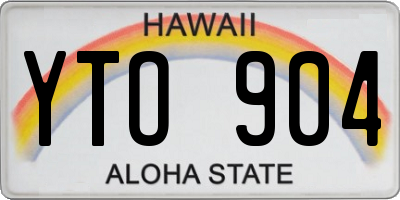 HI license plate YTO904