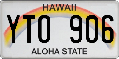 HI license plate YTO906