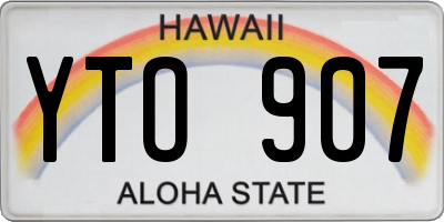 HI license plate YTO907