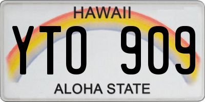 HI license plate YTO909