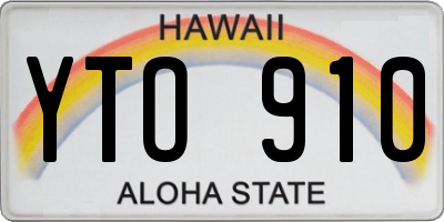HI license plate YTO910
