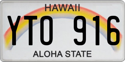 HI license plate YTO916