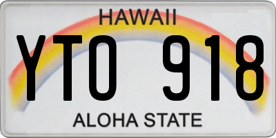 HI license plate YTO918