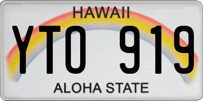 HI license plate YTO919