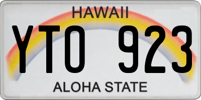 HI license plate YTO923