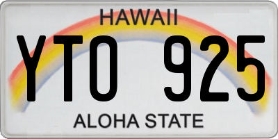 HI license plate YTO925