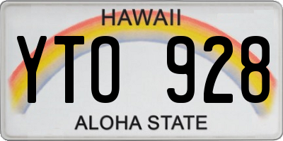 HI license plate YTO928