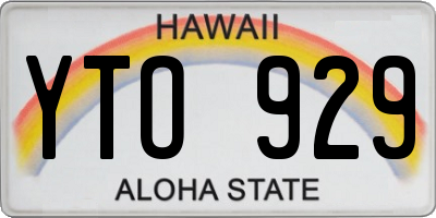 HI license plate YTO929