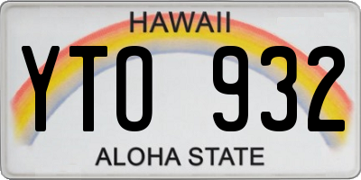 HI license plate YTO932